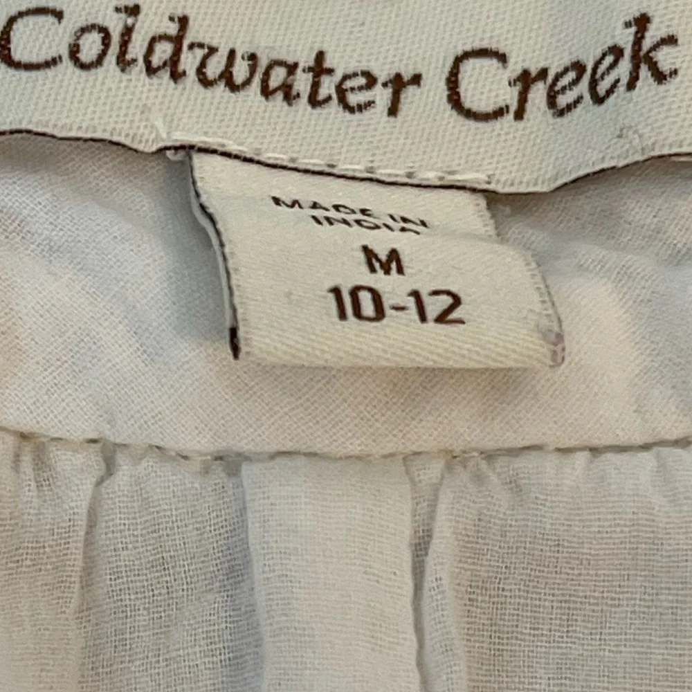 Coldwater Creek White Eyelet Midi Boho Modest Cottagecore Summer Skirt  Medium